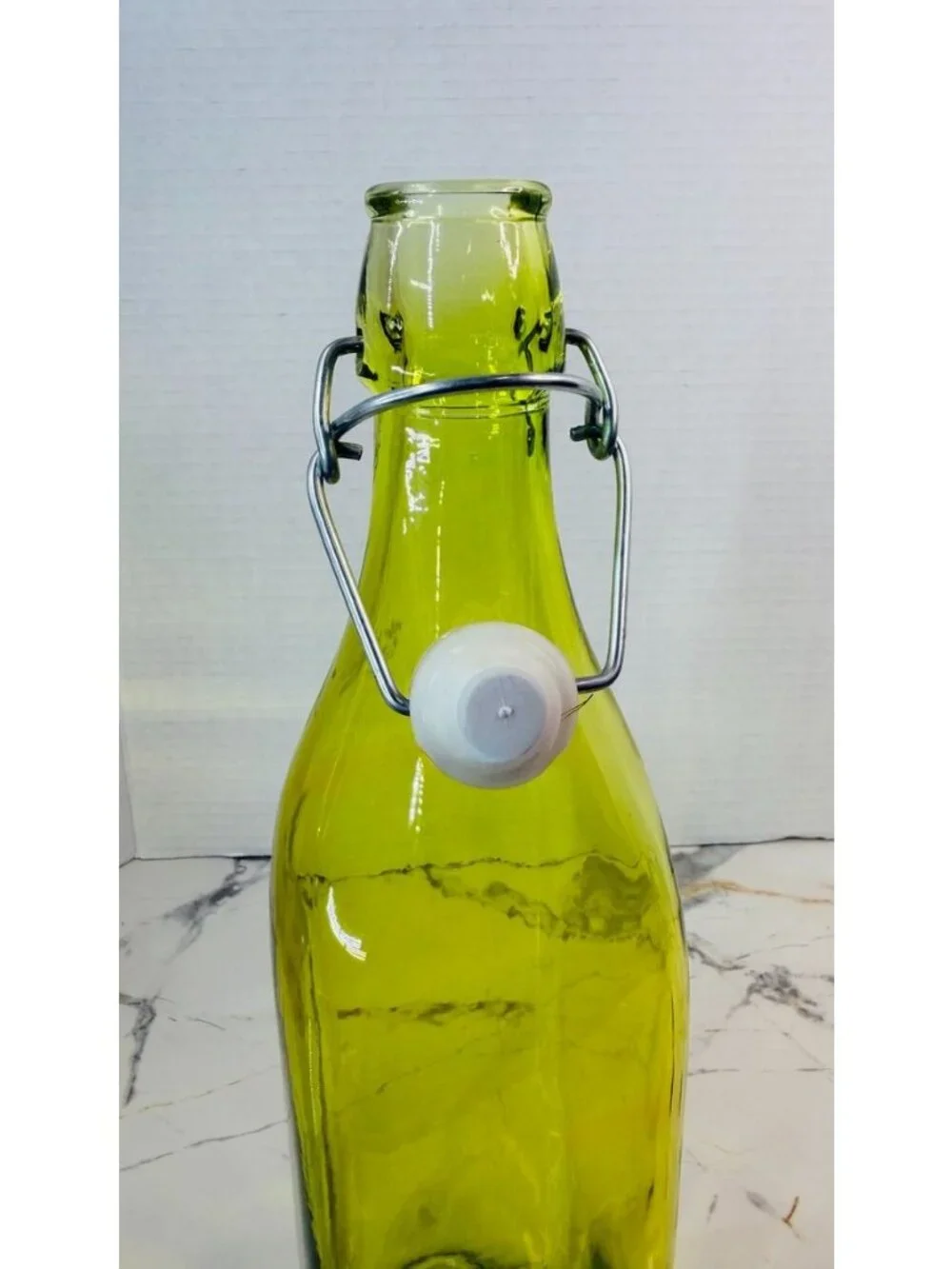 Beautiful Green Glass Bottle with Swing Top